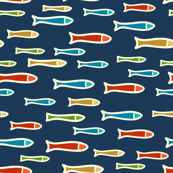 Vektor sömlösa undervattens sardiner mönster. — Stock vektor