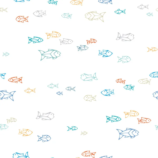 Patrón de peces sin costura dibujado a mano vectorial . — Archivo Imágenes Vectoriales