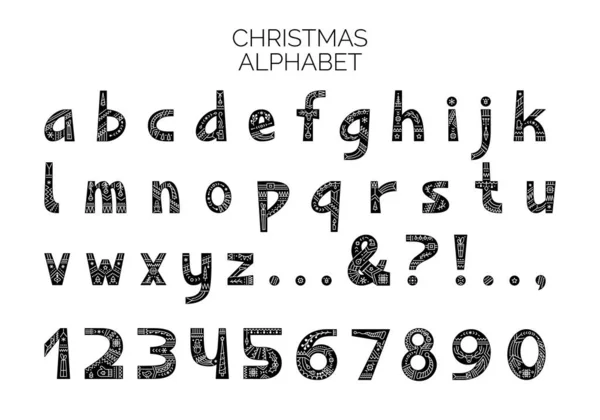 Black Christmas Font Vector Illustration —  Vetores de Stock