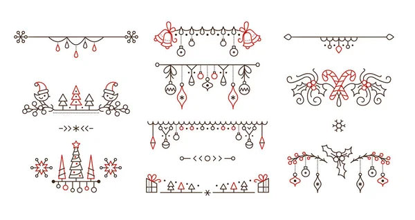 Natal Decorativo Ornamentado Banners Set —  Vetores de Stock