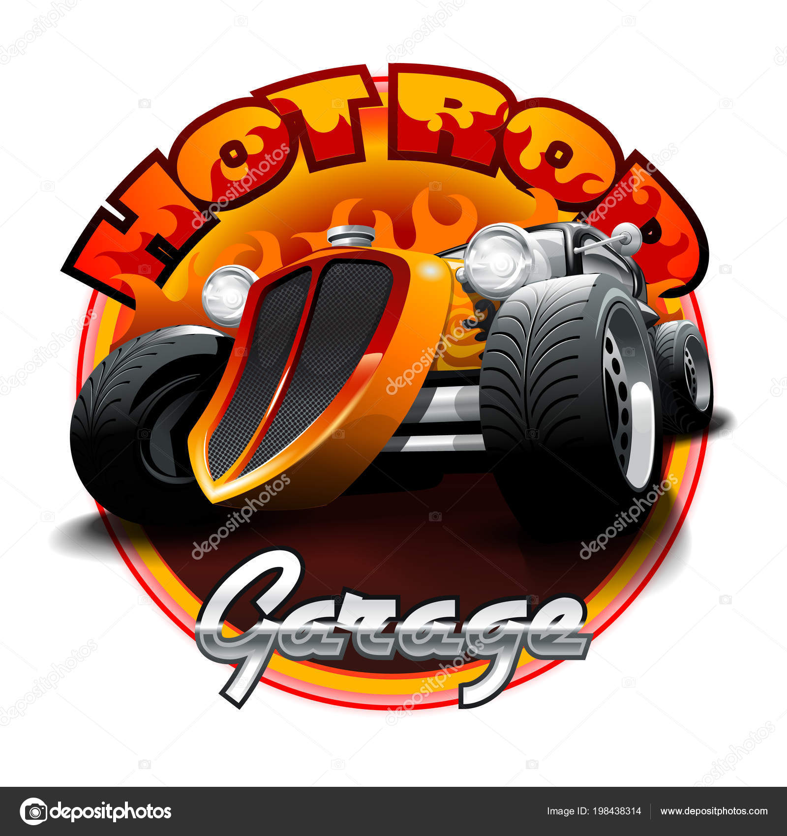 Vintage Hot Rod Logo Printing Shirts Posters Vector Illustration Stock vintage-hot-rod-logo-printing-shirts-posters-vector-illustration-stock
