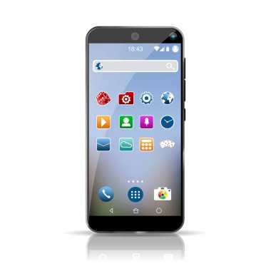 Simgeler kümesi şablonuyla Smartphone