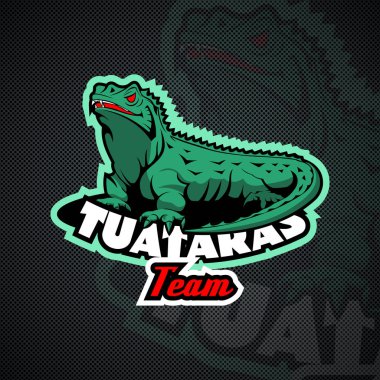 Tuataras, sürüngen logo şablonu.