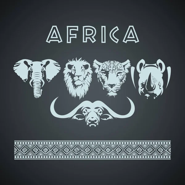 Afrika büyük beş hayvanları ve desen