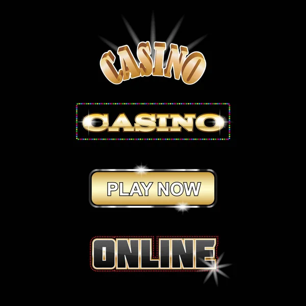 Set Voor Casino Uithangborden Knoppen — Stockvector