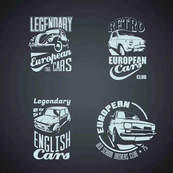 Conjunto Logotipos Retro Monocromo Vintage — Vector de stock