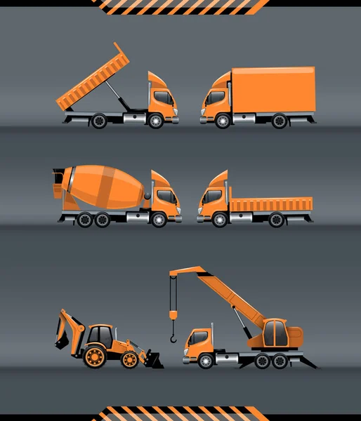 Conjunto Máquinas Construção Gráficos Vetoriais —  Vetores de Stock