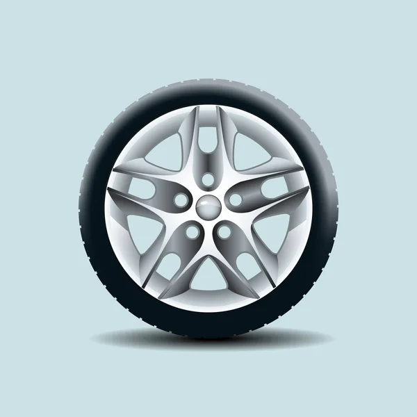 Car Wheel Isolated Clear Background Vector Illustration — Stock Vector