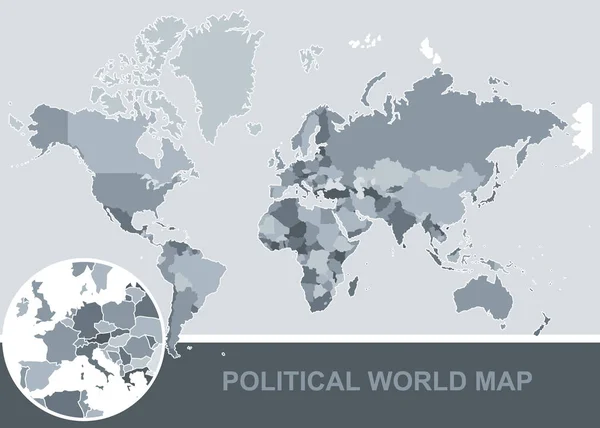 Mappa Politica Del Mondo Modificabile — Vettoriale Stock