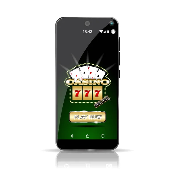 Smartphone Mostrando Juego Casino Línea Plantilla Altamente Detallada — Archivo Imágenes Vectoriales