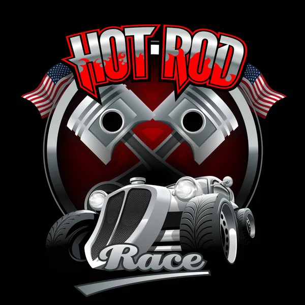 Винтажный Логотип Hot Rod Печати Футболках Плакатах Векторная Миграция — стоковый вектор