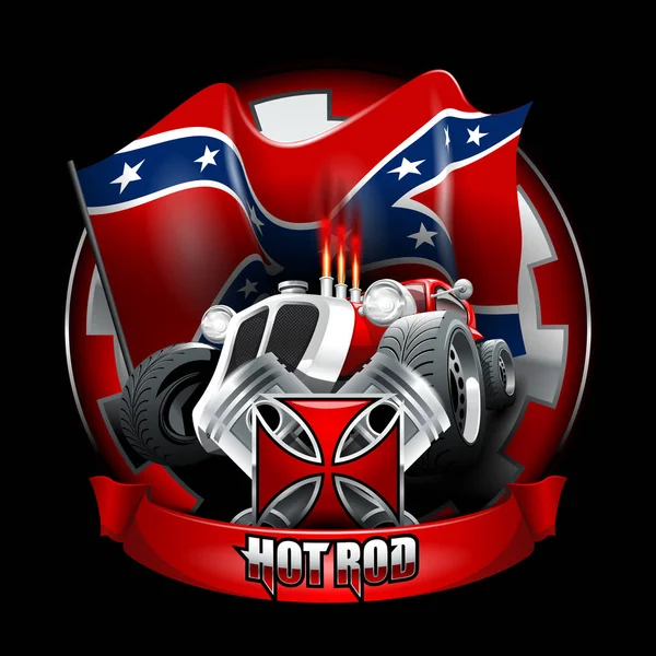 Vintage Hot Rod Logo Druku Koszulkach Lub Plakaty Ilustracja Wektorowa — Wektor stockowy