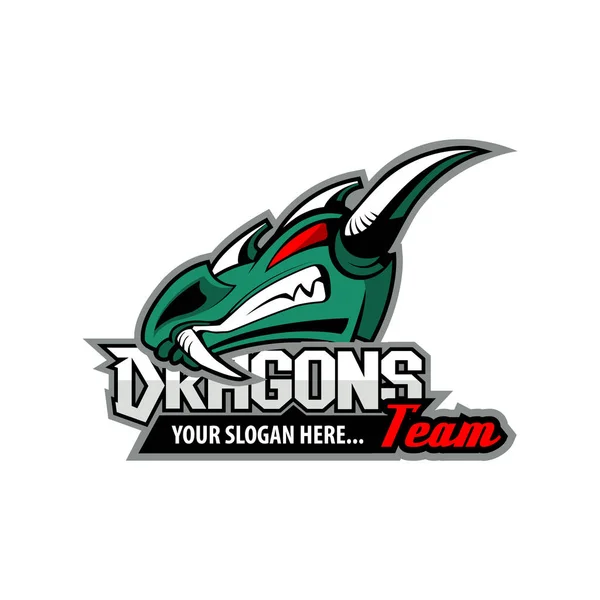 Modèle Logo Avec Tête Dragon — Image vectorielle