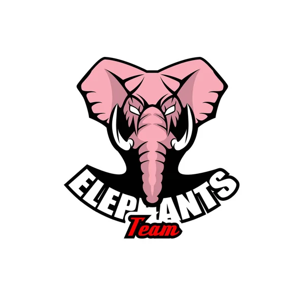 Modelo Logotipo Com Cabeça Elefante — Vetor de Stock
