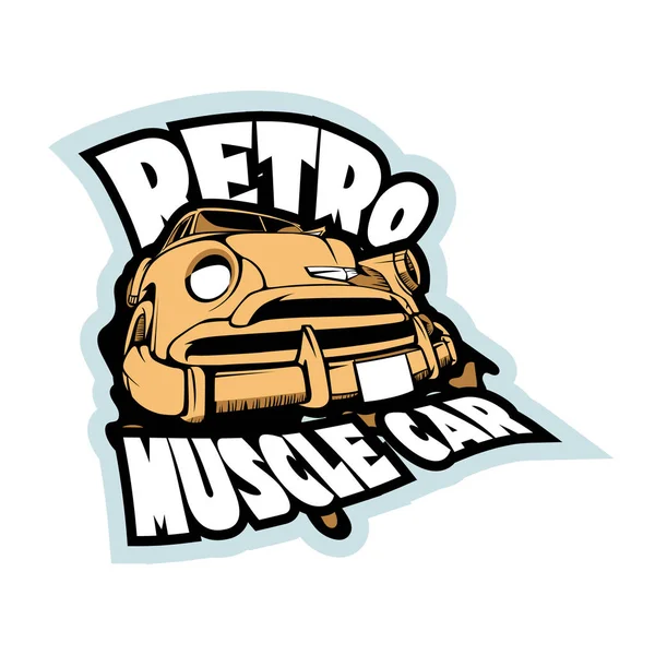 Retro Muscle Car Ilustração Modelo Impressão Camiseta Vintage —  Vetores de Stock