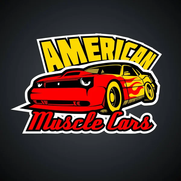 American Muscle Cars Shirt Modelo Impressão —  Vetores de Stock