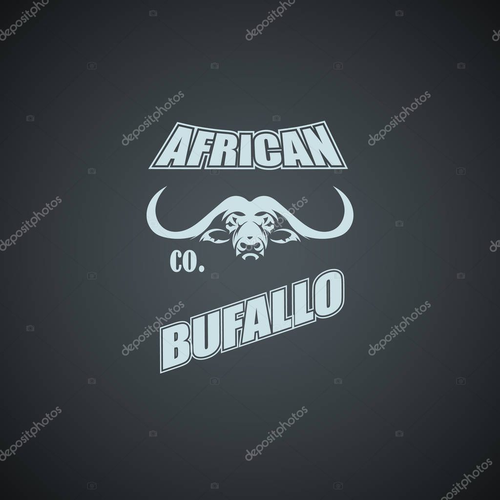 African Buffalo logo template. Vector graphics