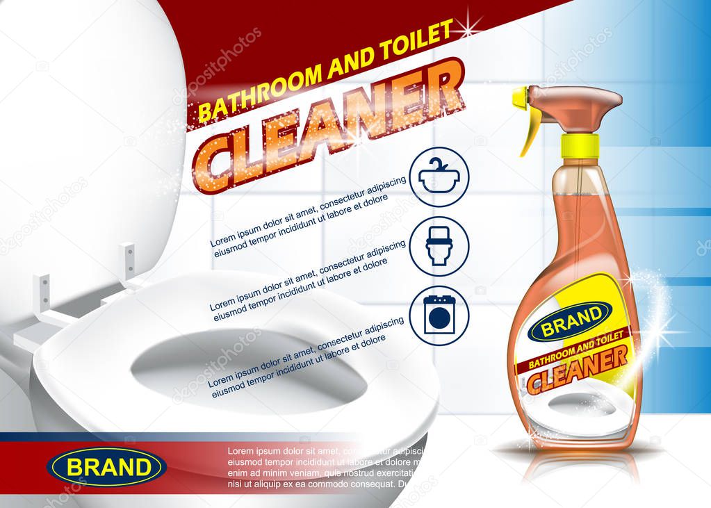 Batroom and toilet cleaner adv spray bottle