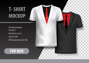 T-Shirt Mockup ile iki renk takım elbiseli. Mockup ve düzenlenebilir katmanlı.