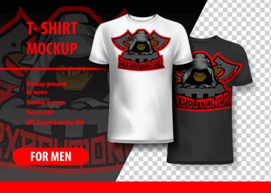 T-Shirt Mockup cellat ifade iki renk ile. Mockup ve düzenlenebilir katmanlı.