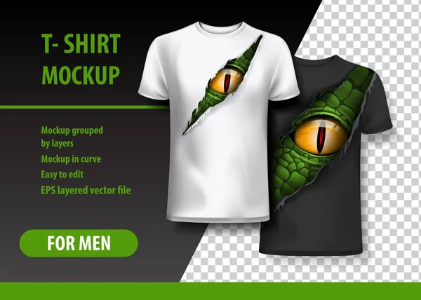 T-Shirt şablon, yırtık kıyafetler tamamen düzenlenebilir. EPS 10 vektör çizim.