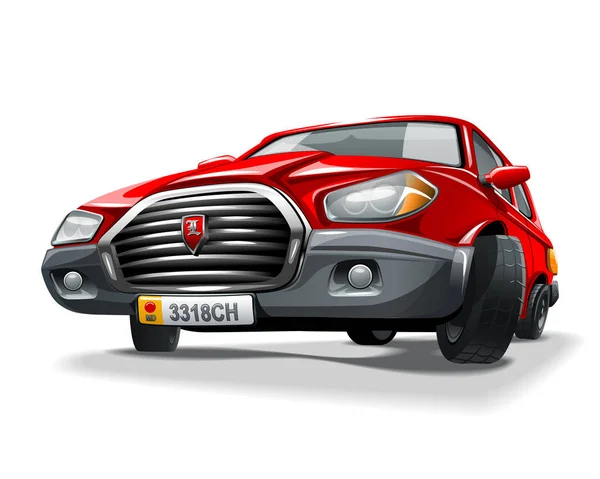 Red Cartoon Car Vector Graphics — Stock Vector