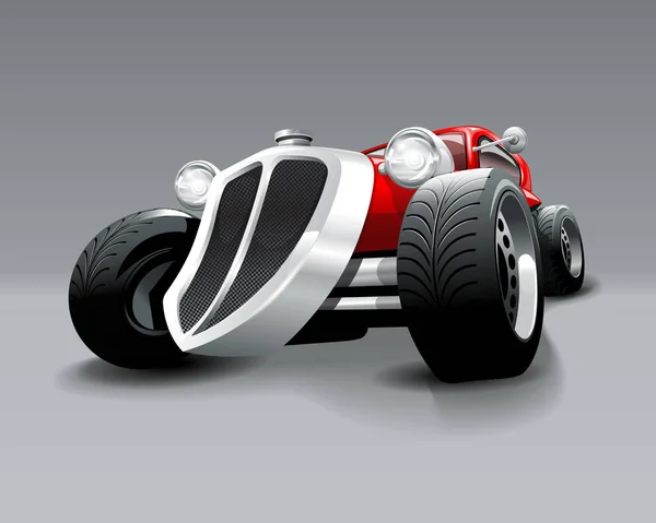 Oldtimer Hot Rod Custom Roten Oldtimer Vektorillustration — Stockvektor