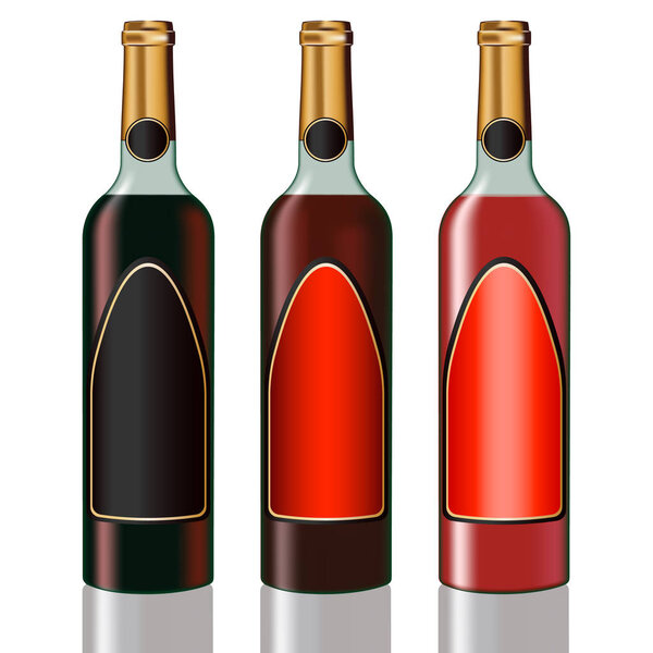 Set of vine bottles