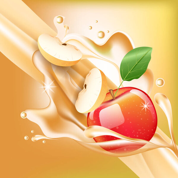 Splash of Apple juice in motion