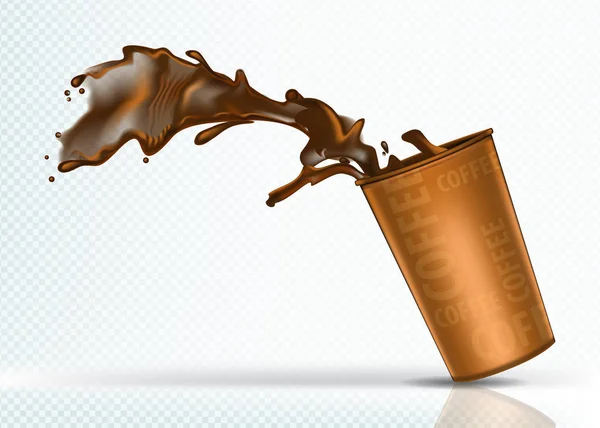 Kaffeeklatsch Aus Fallendem Papierglas — Stockvektor