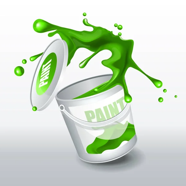 Splash Zöld Festék Valósághű Kép — Stock Vector
