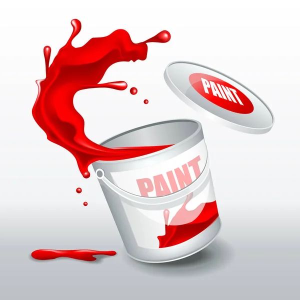 Splash Red Paint Realistic Image — Stock Vector
