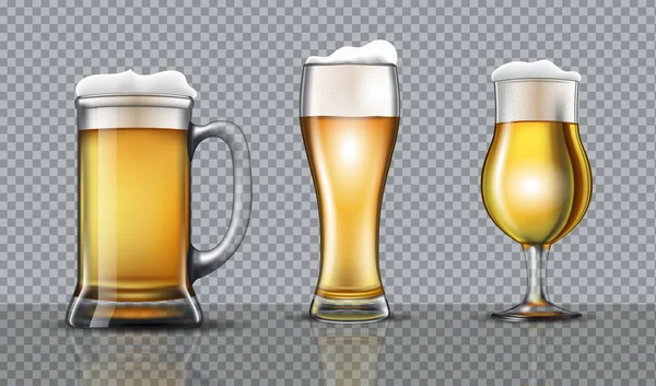 Maqueta Vasos Cerveza Completa — Vector de stock