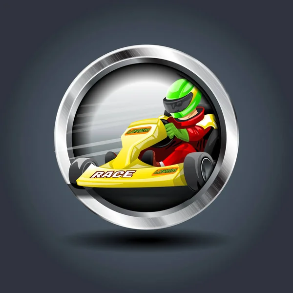 Carting, steely rounded badge icon. For Ui Game.