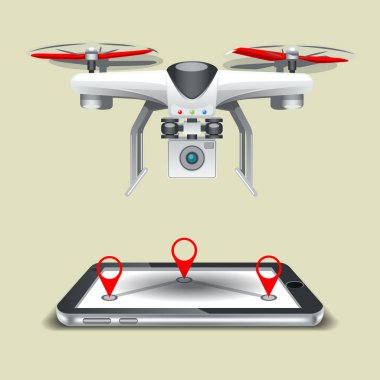 Uçağı üzerinde cep telefonu için yol. EPS 10 vektör grafikleri. Ve düzenlenebilir katmanlı.