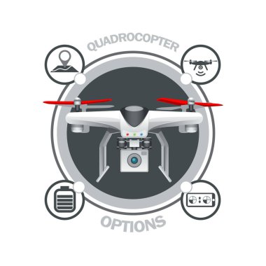 Quadrocopter seçenekleri robot. EPS 10 vektör grafikleri. Ve düzenlenebilir katmanlı.