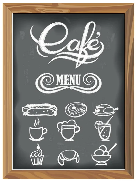 Pizarra Vintage Con Iconos Menú Café Eps Vectores Gráficos Capas — Vector de stock