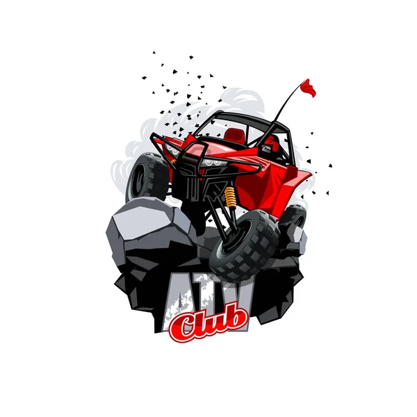 Road Atv Buggy Logo Club — Stockvector