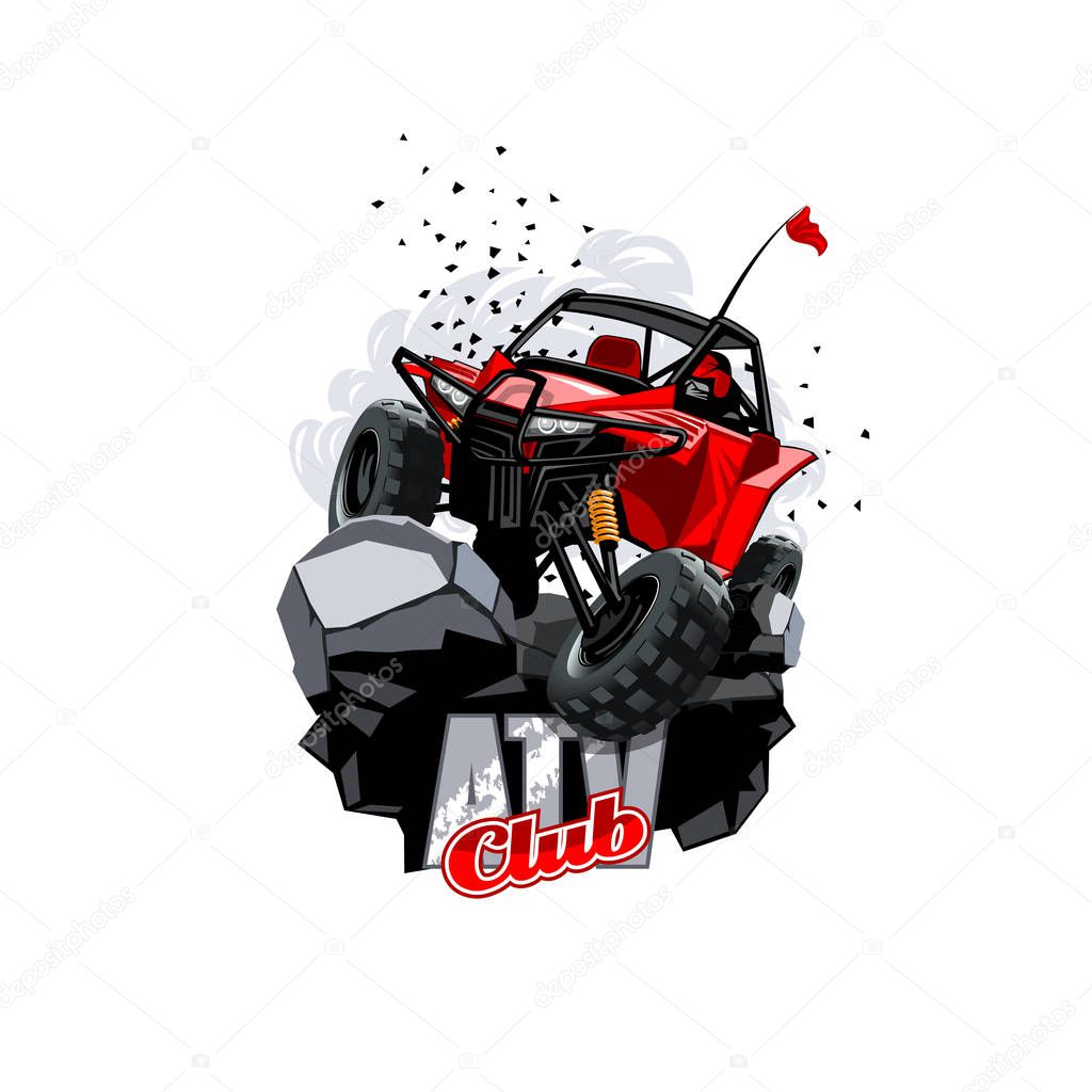 Off-Road ATV Buggy Logo, Club.