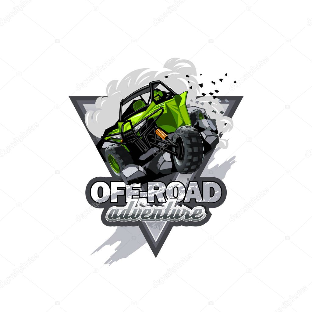 Off-Road ATV Buggy Logo, Extreme adventure.