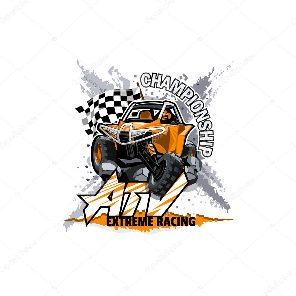 Off-Road ATV Buggy Logo, Extreme Championship.