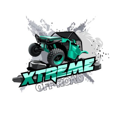 Off-Road ATV Buggy Logo, Extreme race. clipart