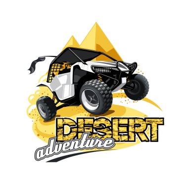 Off-Road Atv arabası Logo, çöl macera.