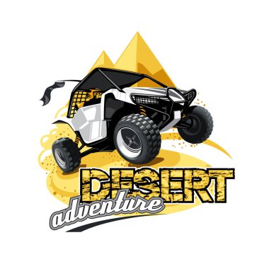 Off-Road ATV Buggy Logo, Desert adventure. clipart