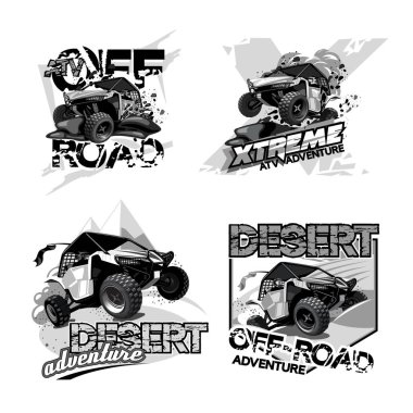 Off-Road Atv arabası, siyah ve beyaz Logo.