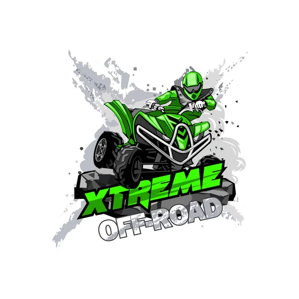 Extreme Road Quad Bike Road Atv Logo — Stockvector