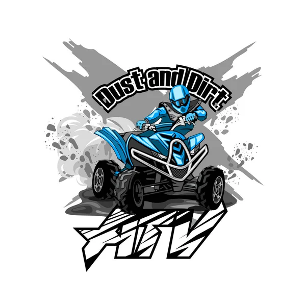 Quad Bike Road Atv Logo Polvo Suciedad — Archivo Imágenes Vectoriales