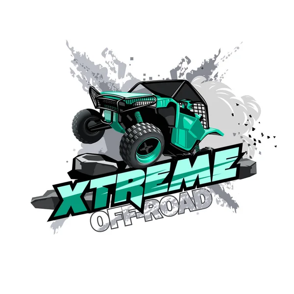 Offroad Atv Buggy Logo Extrémní Závod — Stockový vektor