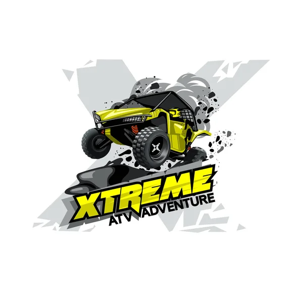 Road Atv Buggy Logotyp Extrema Äventyr — Stock vektor