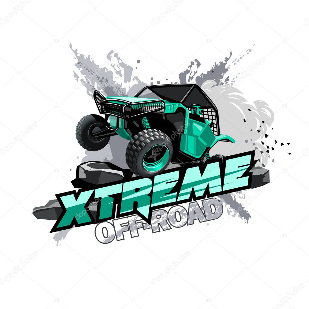 Off-Road ATV Buggy Logo, Extreme race.